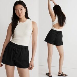 MADEWELL Cotton Black High Waist Pull-On Shorts NWOT